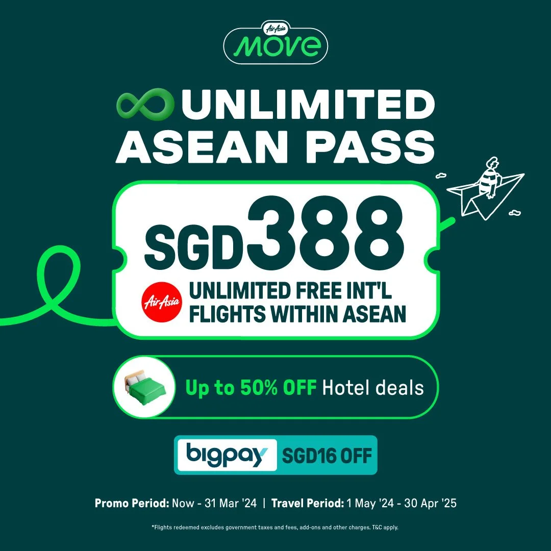 Travel UNLIMITED with AirAsia MOVE’s All New Travel Travel Pass (Till 31 March)